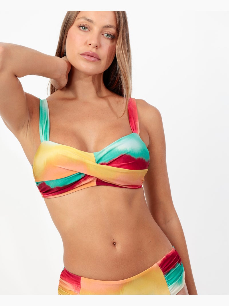 Bikini drapé boréal ADMAS pour femmes Multicolore - Kiabi