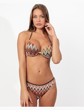 Bikini push-up ADMAS pour femme, motif vagues marines