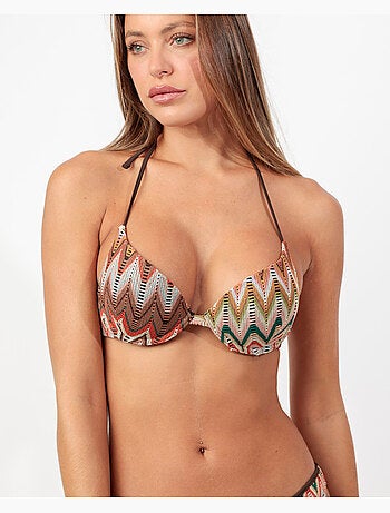 Bikini push-up ADMAS pour femme, motif vagues marines