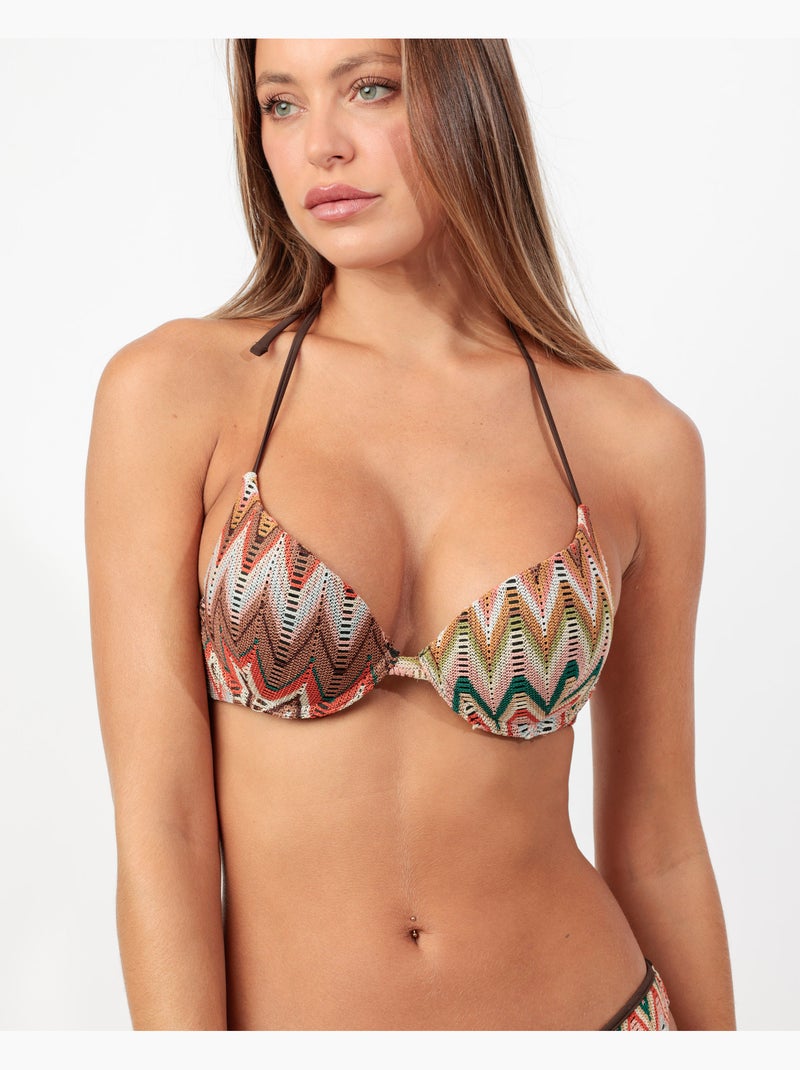 Bikini push-up ADMAS pour femme, motif vagues marines Multicolore - Kiabi