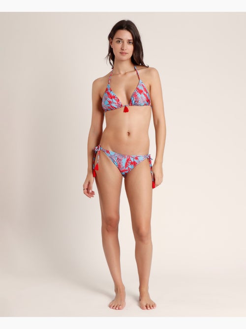 Bikini rideau hawaïen bleu et rouge ADMAS pour femme - Kiabi