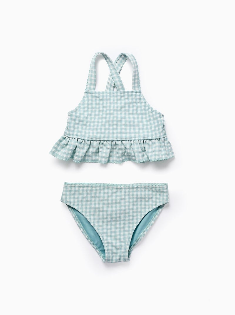 Bikini Vichy à Volants Brothers & Sisters Bleu clair - Kiabi