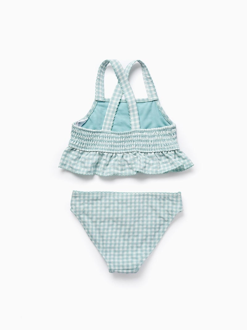 Bikini Vichy à Volants Brothers & Sisters Bleu clair - Kiabi