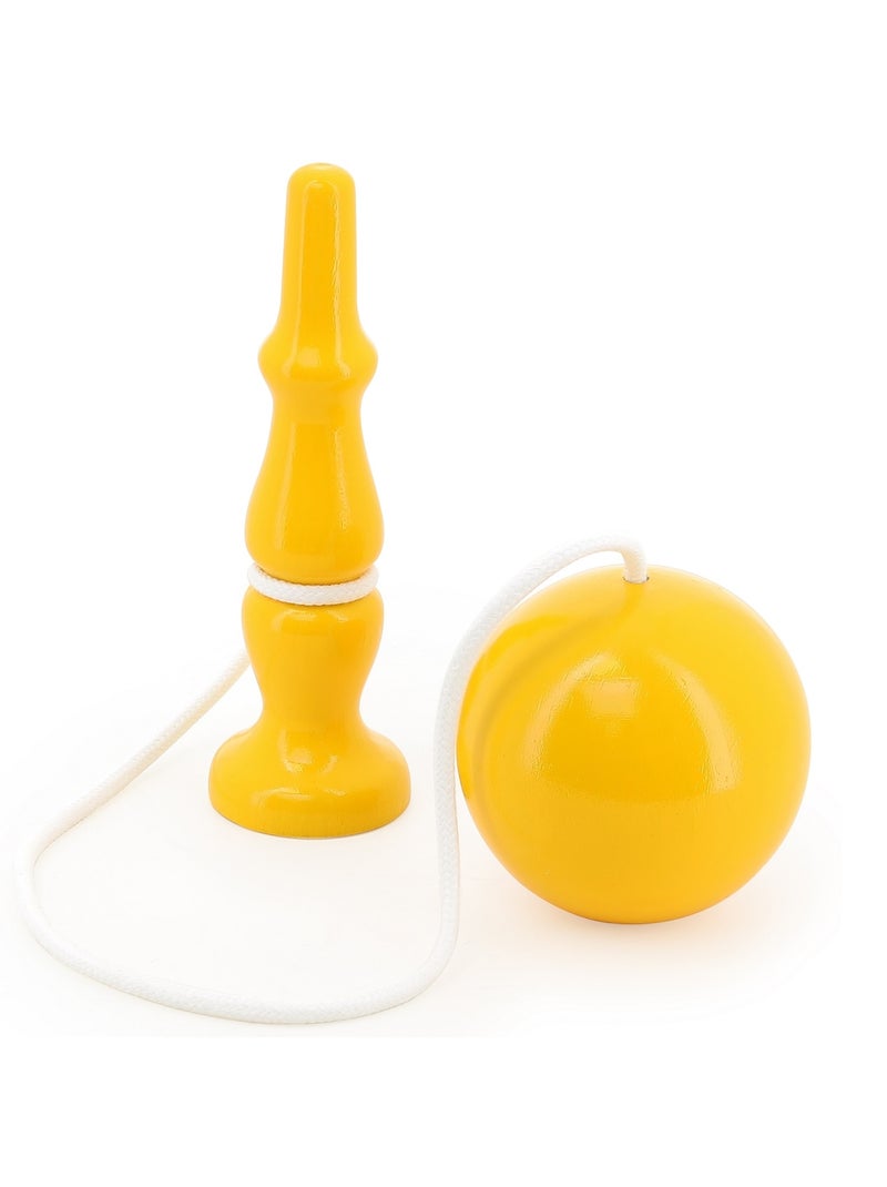 Bilboquet en bois massif Jaune - Kiabi
