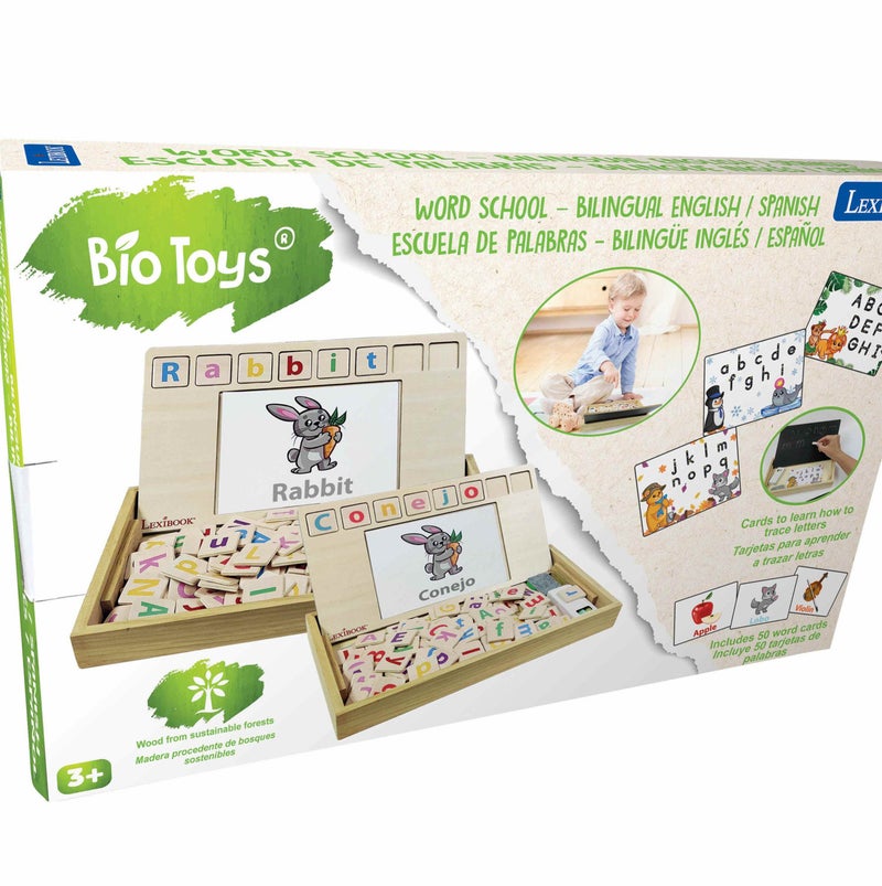 Lexibook École Des Mots Bilingue Français/Anglais - Jeu Éducatif En Bois Avec 50 Cartes Et Lettres
