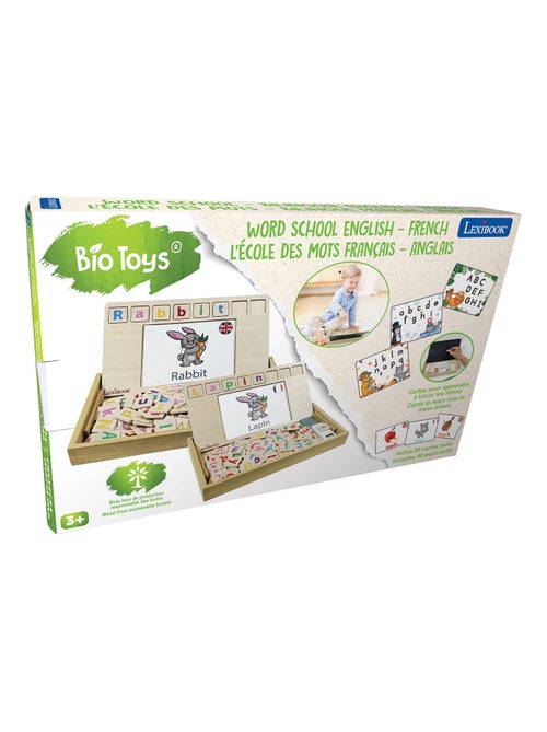 Bio Toys L?Ecole des Mots bilingue Fran?ais- Anglais - Jeu en Bois - Kiabi