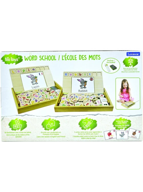 Bio Toys L?Ecole des Mots bilingue Fran?ais- Anglais - Jeu en Bois - Kiabi