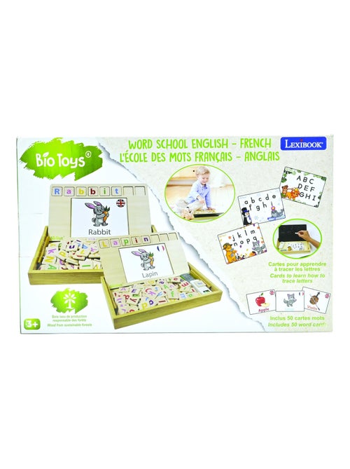 Bio Toys L?Ecole des Mots bilingue Fran?ais- Anglais - Jeu en Bois - Kiabi