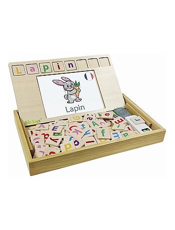 Bio toys l’ecole des mots bilingue français- anglais - jeu en bois