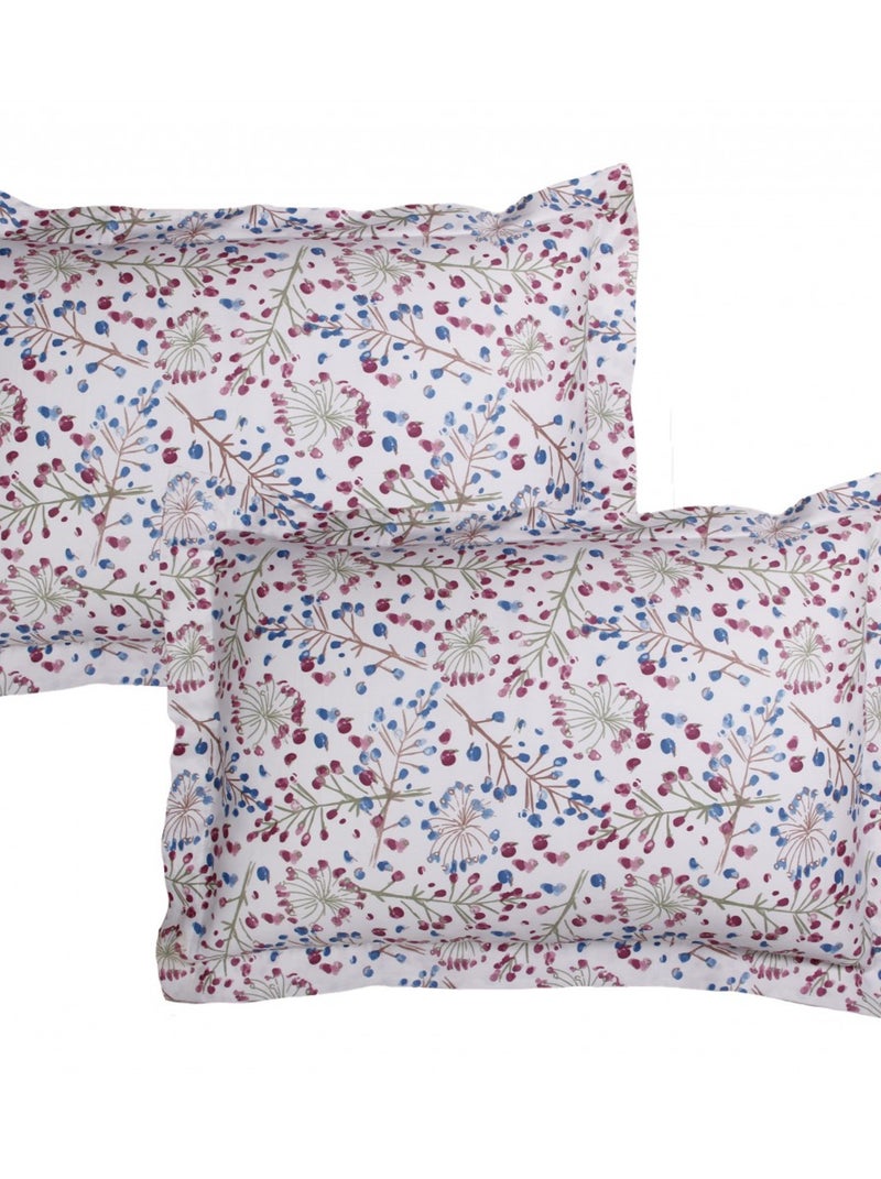 Blanc Avenue Lot De 2 Taies D'oreiller 50x70 Cm Satin De Coton Imprimé Multicolore - Kiabi