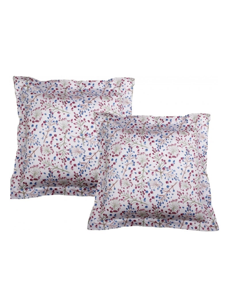 Blanc Avenue Lot De 2 Taies D'oreiller 63x63 Cm Satin De Coton Imprimé Multicolore - Kiabi