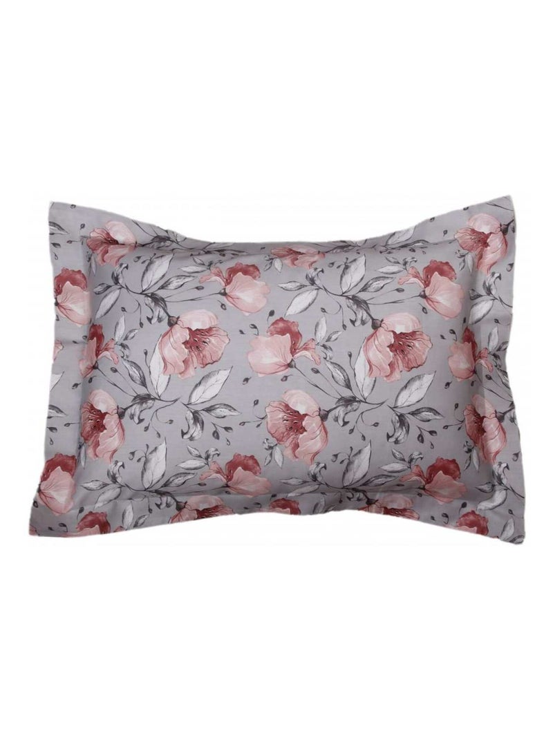 Blanc Avenue Taie D'oreiller 50x70 Cm Satin De Coton Imprimé Floral Multicolore - Kiabi