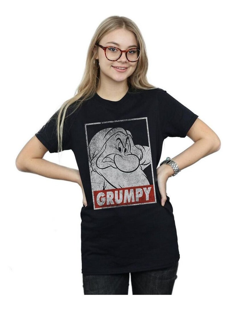 Blanche-Neige et les sept nains - T-shirt (Grincheux) Noir - Kiabi