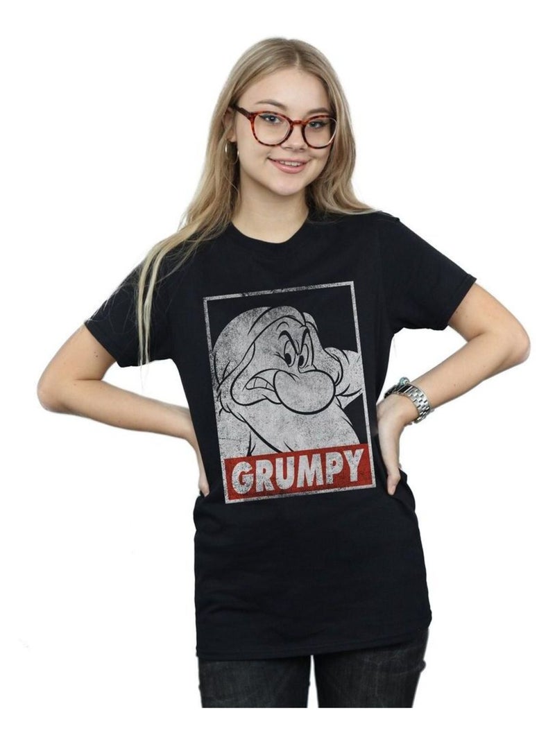 Blanche-Neige et les sept nains - T-shirt (Grincheux) Noir - Kiabi