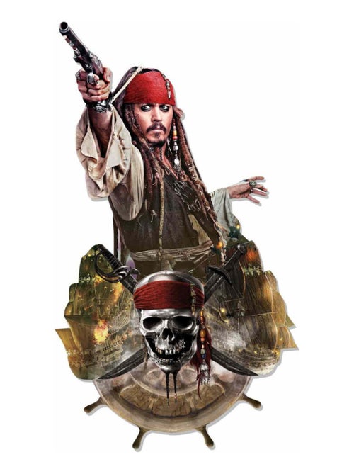 Blason mural en carton Captain Jack Sparrow Le pirate des caraïbes 100 cm - Kiabi