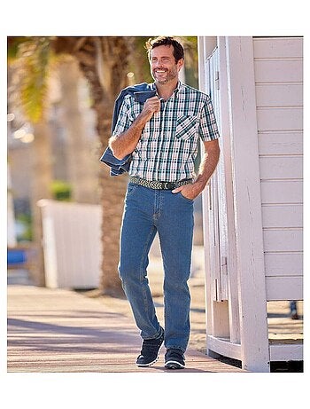 Blaue Regular-Jeans mit Stretch-Effekt - ATLAS FOR MEN