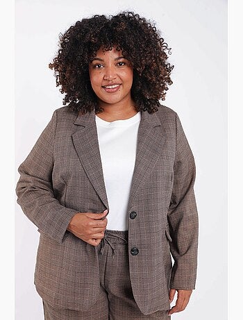 Blazer à carreaux avec lurex