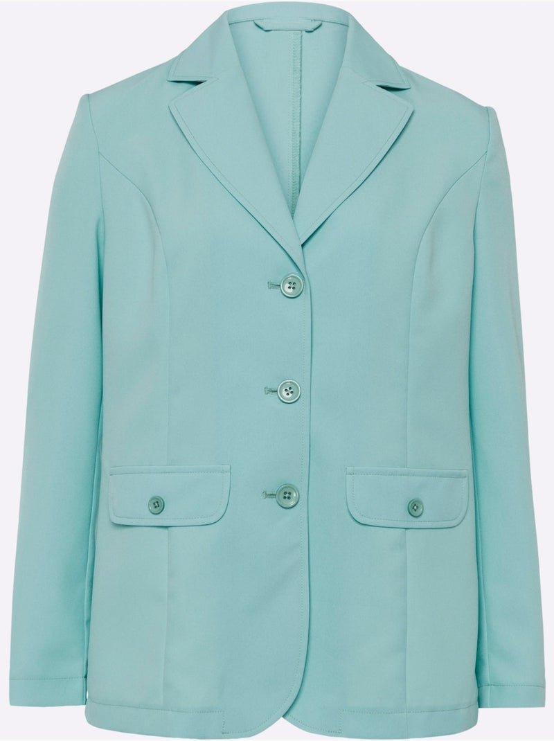 Blazer à col à revers avec deux fausses poches - Taille standard - Moda Vilona Menthe - Kiabi