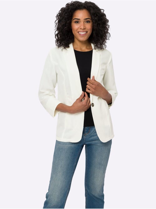 Blazer à col à revers avec manches 3/4 et poches - Taille standard - Moda Vilona - Kiabi