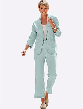 Blazer à col à revers avec manches 3/4 fendues et poches - Taille standard - Moda Vilona