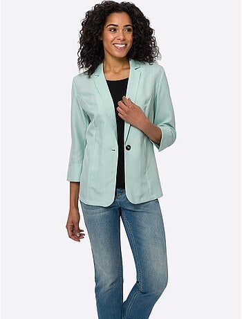 Blazer à col à revers avec manches 3/4 fendues et poches - Taille standard - Moda Vilona