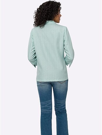 Blazer à col à revers avec manches 3/4 fendues et poches - Taille standard - Moda Vilona