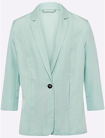 Blazer à col à revers avec manches 3/4 fendues et poches - Taille standard - Moda Vilona