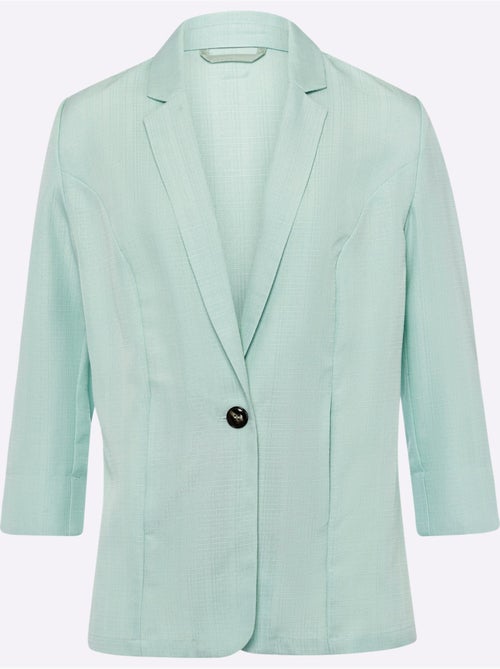 Blazer à col à revers avec manches 3/4 fendues et poches - Taille standard - Moda Vilona - Kiabi Blazer à col à revers avec manches 3/4 fendues et poches - Taille standard - Moda Vilona - Kiabi