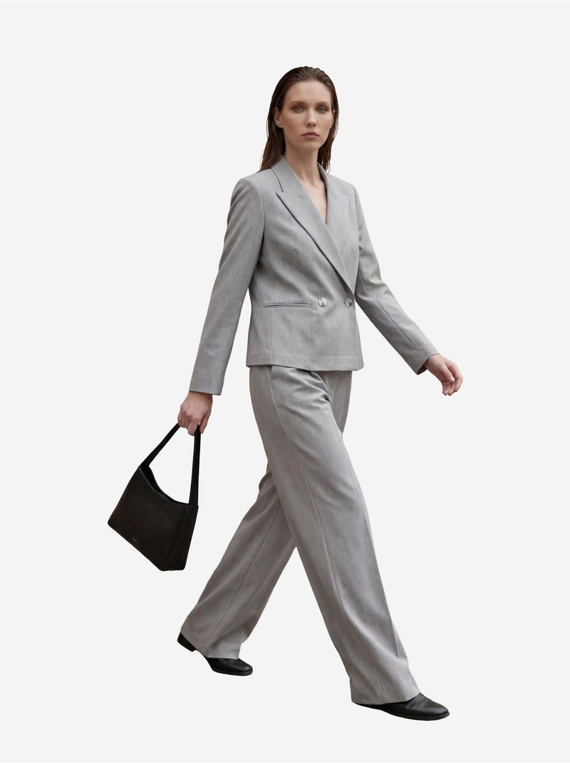 Blazer à col châle boutonné my fashion Gris - Kiabi