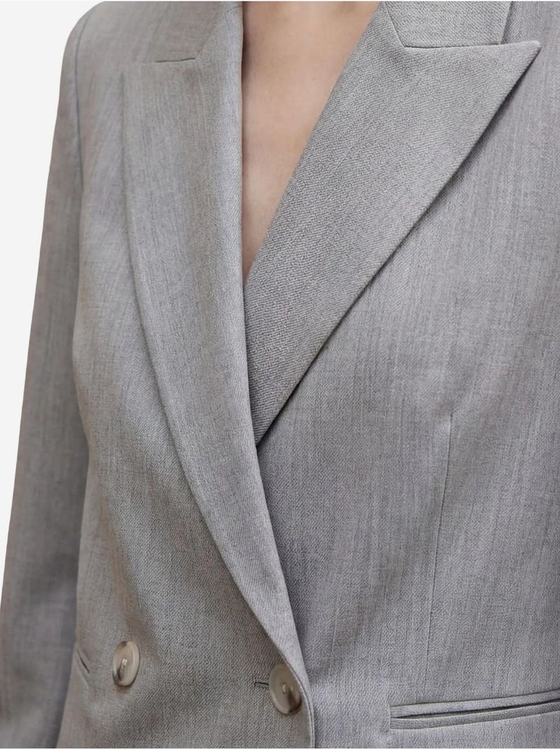 Blazer à col châle boutonné my fashion Gris - Kiabi