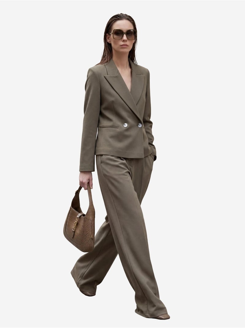Blazer à col châle boutonné my fashion Kaki - Kiabi