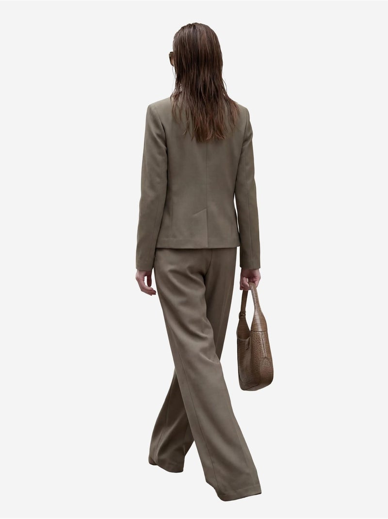 Blazer à col châle boutonné my fashion Kaki - Kiabi