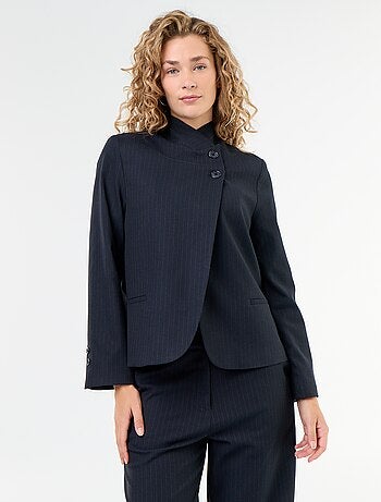 Blazer à col montant avec effet croisé