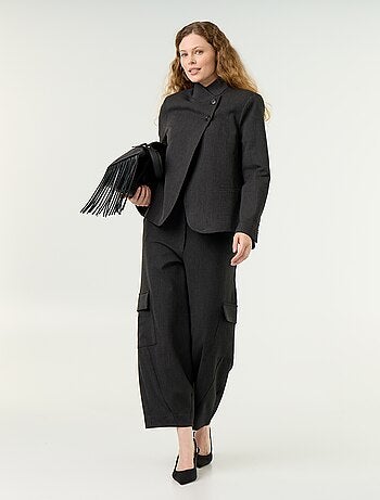 Blazer à col montant avec effet croisé