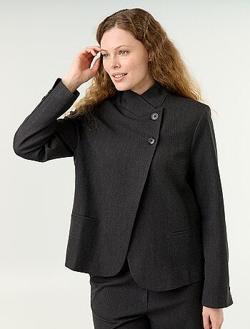 Blazer à col montant avec effet croisé
