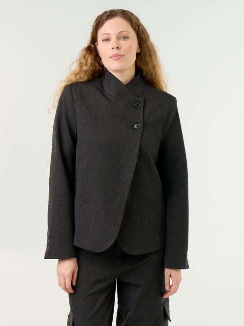 Blazer à col montant avec effet croisé - Kiabi Blazer à col montant avec effet croisé - Kiabi