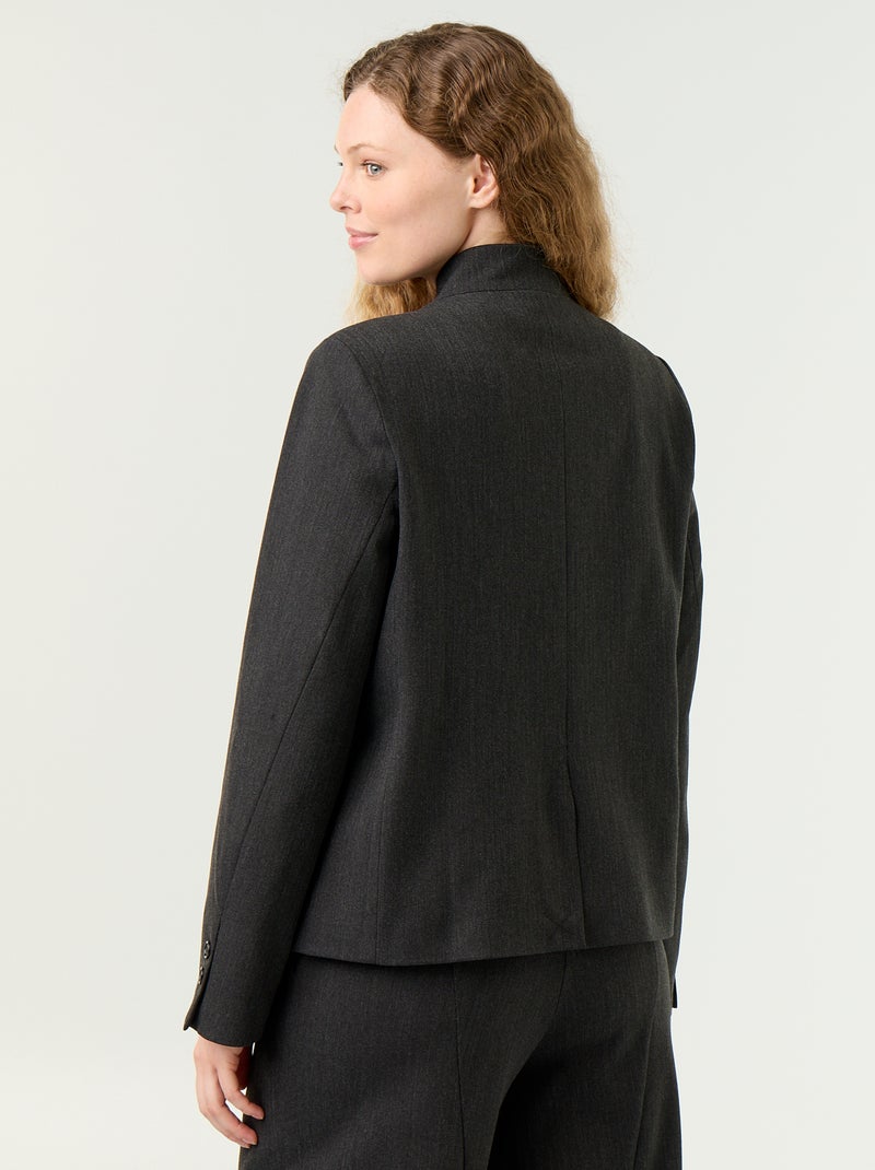 Blazer à col montant avec effet croisé Gris - Kiabi