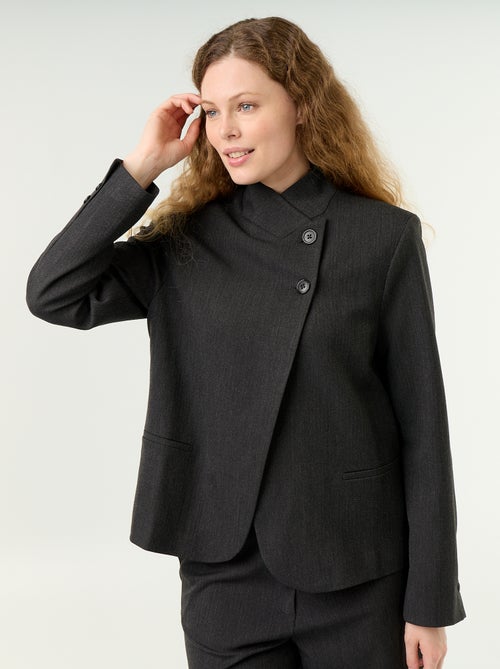 Blazer à col montant avec effet croisé - Kiabi Blazer à col montant avec effet croisé - Kiabi