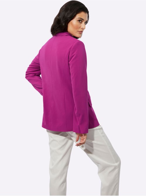 Blazer à col revers et manches longues en polyester recyclé - Taille standard - Helline - Kiabi Blazer à col revers et manches longues en polyester recyclé - Taille standard - Helline - Kiabi