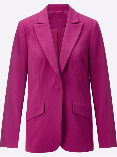 Blazer à col revers et manches longues en polyester recyclé - Taille standard - Helline - Kiabi Blazer à col revers et manches longues en polyester recyclé - Taille standard - Helline - Kiabi