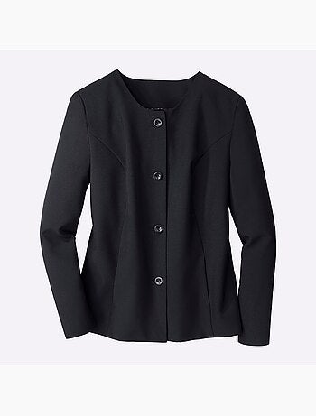 Blazer à encolure ronde avec boutons et poches latérales - taille standard - moda vilona