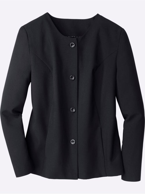 Blazer à encolure ronde avec boutons et poches latérales - taille standard - moda vilona - Kiabi