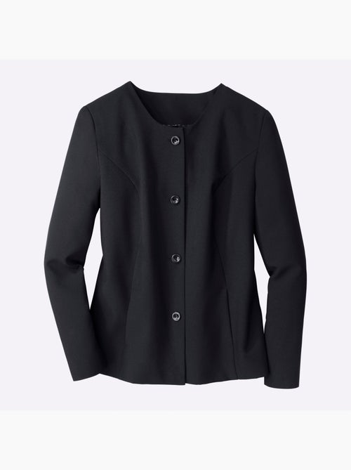 Blazer à encolure ronde avec boutons et poches latérales - taille standard - moda vilona - Kiabi