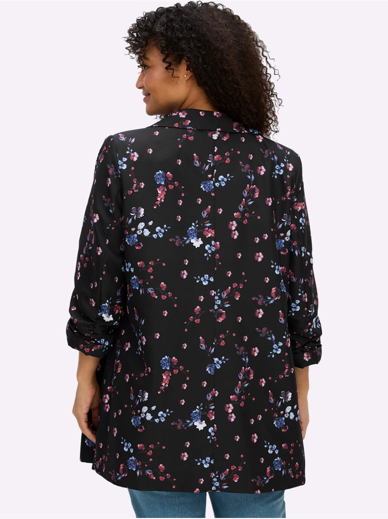 Blazer à Fleurs - Taille Standard - Sheego Noir Orange - Kiabi