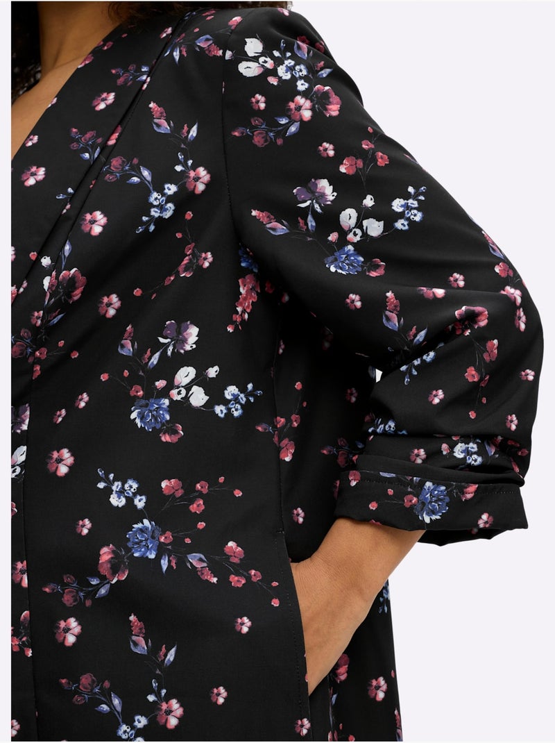Blazer à Fleurs - Taille Standard - Sheego Noir Orange - Kiabi