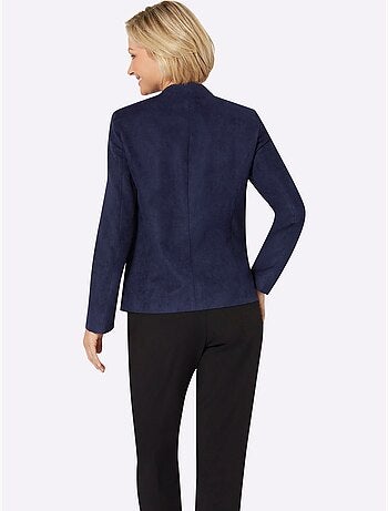 Blazer à glissière avec col montant et poches plaquées - Taille standard - Moda Vilona