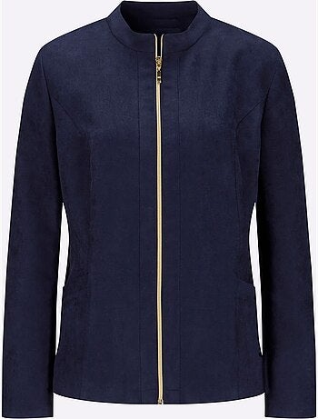 Blazer à glissière avec col montant et poches plaquées - Taille standard - Moda Vilona