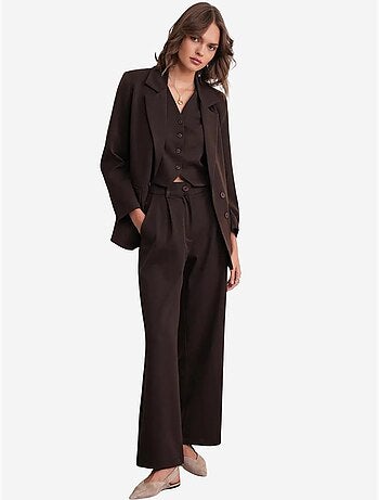 Blazer à manches longues avec détails en plumes artificielles mixray