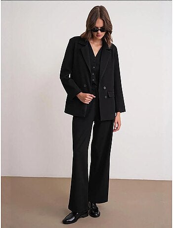 Blazer à manches longues avec détails en plumes artificielles mixray