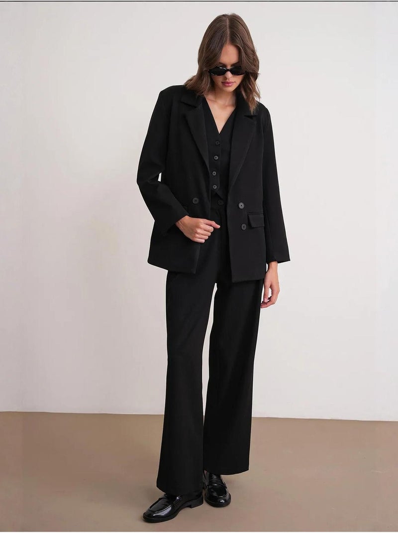 Blazer à manches longues avec détails en plumes artificielles mixray Noir - Kiabi